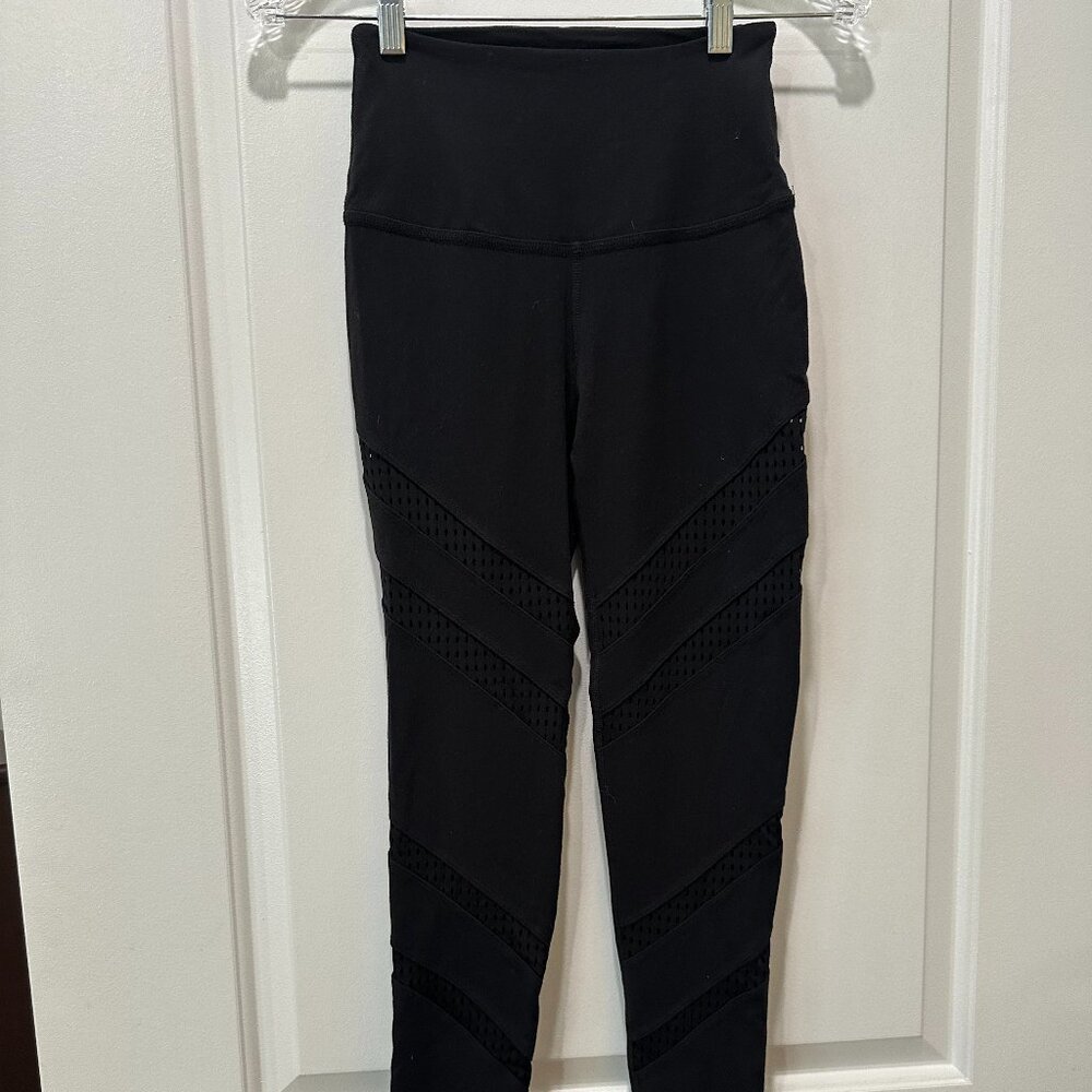 Beyond Yoga High Waisted Black Mesh Panel Leggings | Breathable Yoga Leggings